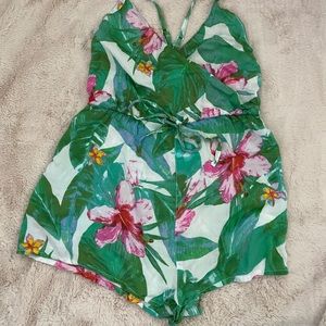 Tropical Beach Cover Up Romper